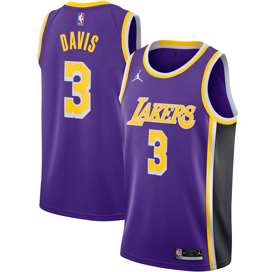 Men Los Angeles Lakers #3 Anthony Davis Jordan Brand Purple Swingman NBA Jersey